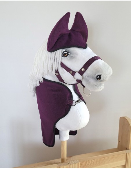 Set for Hobby Horse A3: Fleece blanket + earmuffs - plum