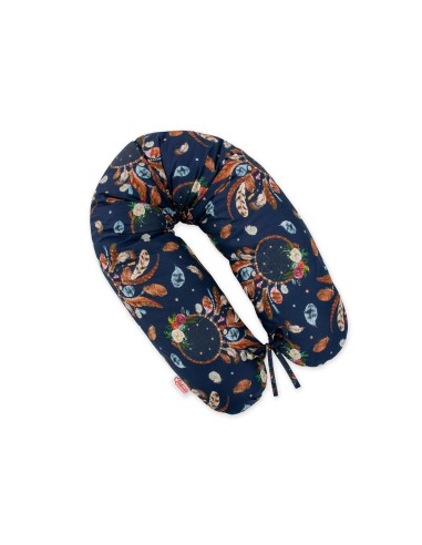 Multifunctional pregnancy pillow Longer - Dreamcatchers on navy blue