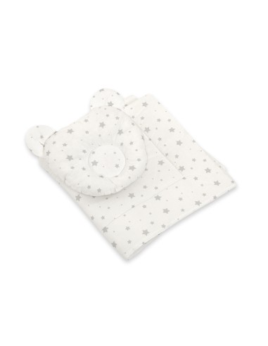 Duvet with pillow Teddy - 2pcs set - mini gray stars