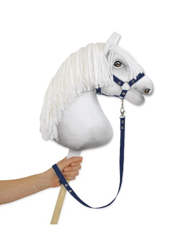 Tether for hobby horse made of webbing tape - denim