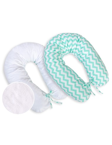 Pregnancy pillow- double-sided- Chevron mint