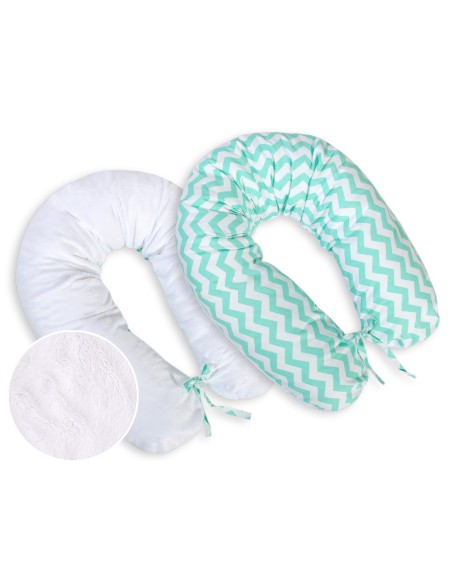 Pregnancy pillow- double-sided- Chevron mint