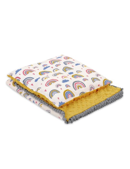 Set: Double-sided blanket minky + pillow- rainbow