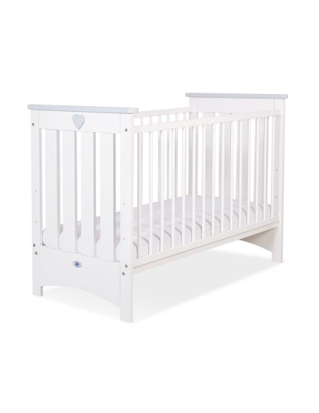 Wooden baby cot 120x60cm Lorenzo III white/grey