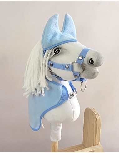 Set for Hobby Horse A4: Fleece blanket + earmuffs - light blue