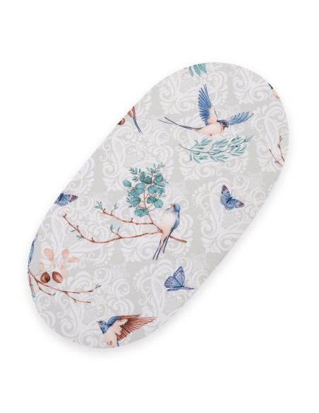 Sheet made of cotton for moses basket mattress 75x35 cm - Blue birds