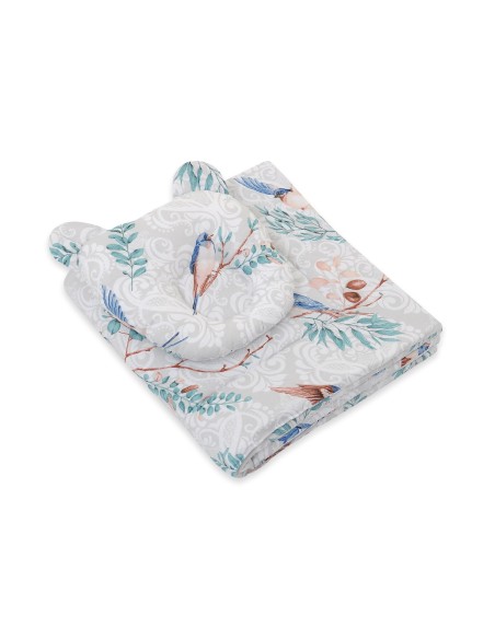 Duvet with pillow Teddy - 2pcs set - Blue birds