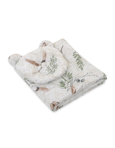 Duvet with pillow Teddy - 2pcs set - Brown birds