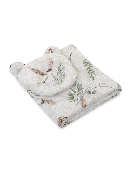 Duvet with pillow Teddy - 2pcs set - Brown birds