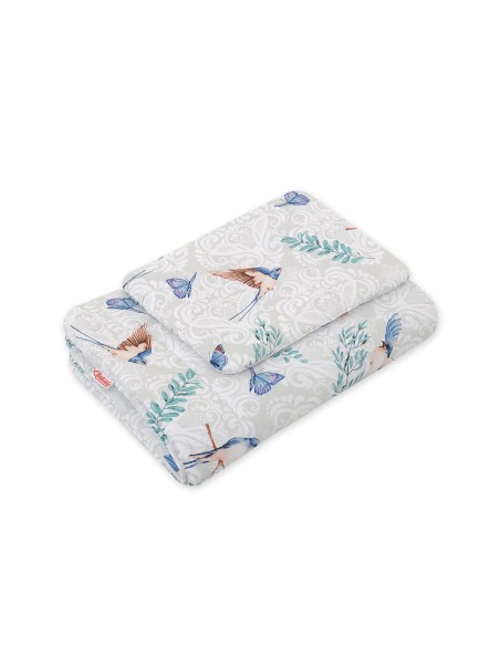 Bedding set 2-pcs 75x100cm NEWBORN - blue birds