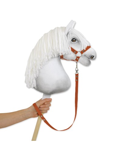 Tether for hobby horse made of webbing tape - ginger