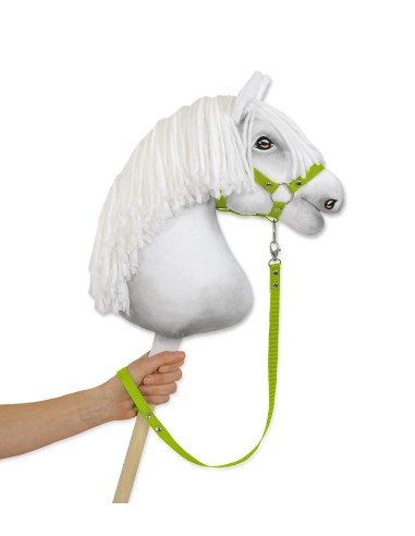 Tether for hobby horse made of webbing tape - lime