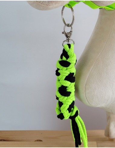 Tether for Hobby Horse made of double-twine cord - neon green/ black