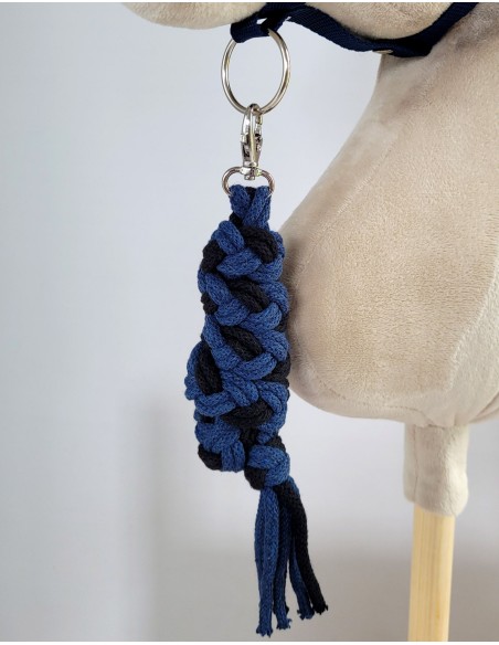 Tether for Hobby Horse made of double-twine cord - black- navy blue