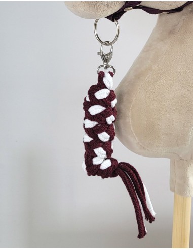 Tether for Hobby Horse made of double-twine cord - white-plum