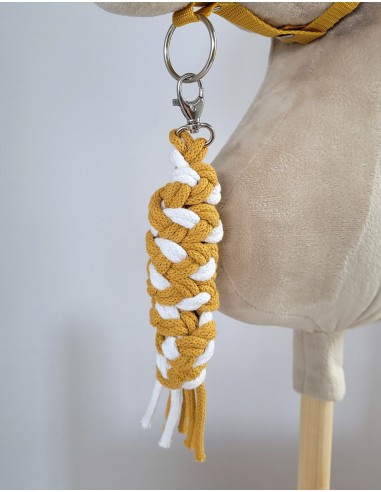 Tether for Hobby Horse made of double-twine cord - white-honey yellow