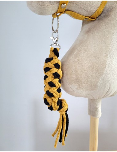 Tether for Hobby Horse made of double-twine cord - black- honey yellow