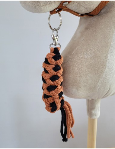 Tether for Hobby Horse made of double-twine cord - black- ginger