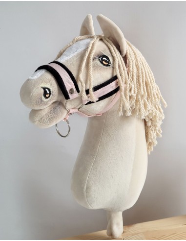 The adjustable halter for Hobby Horse A3 - powder pink with black furry