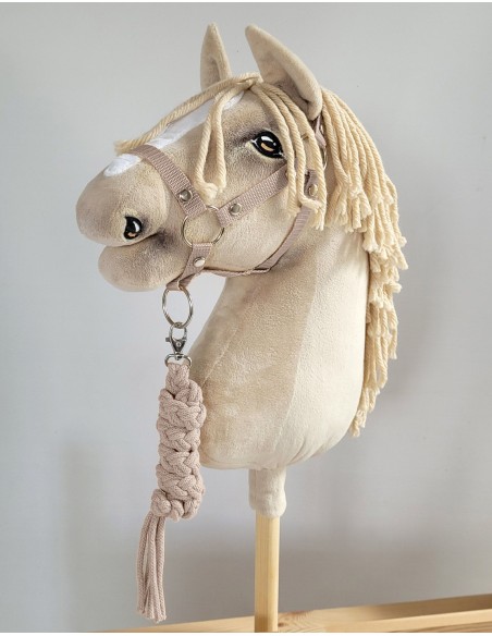 Set for Hobby Horse: the halter A3 + Tether made of cord - beige