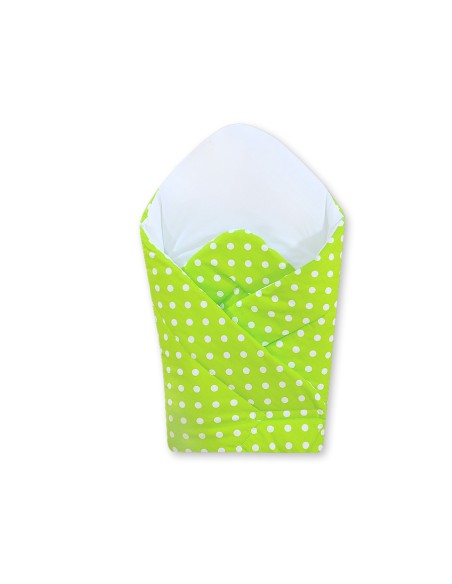 Babynest with stiffening- Hanging Hearts white dots on green