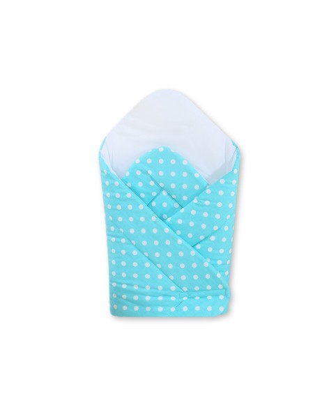 Babynest with stiffening- Hanging Hearts white dots on turquoise