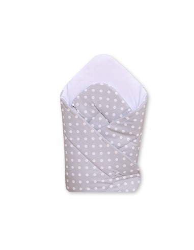 Babynest with stiffening- Hanging Hearts white dots on grey