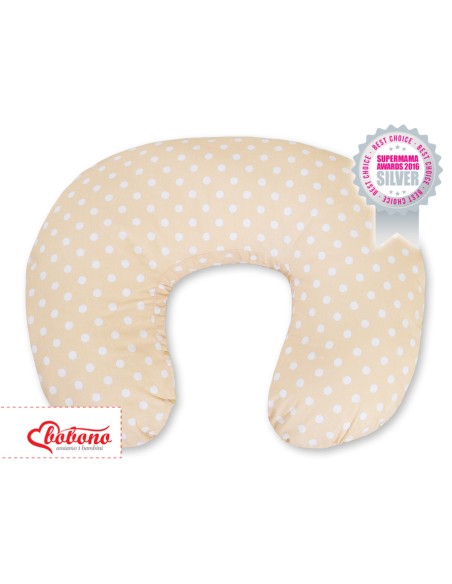 Feeding pillow- Hanging hearts white dots on beige