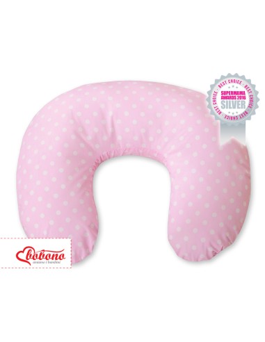 Feeding pillow- Hanging hearts white dots on pink