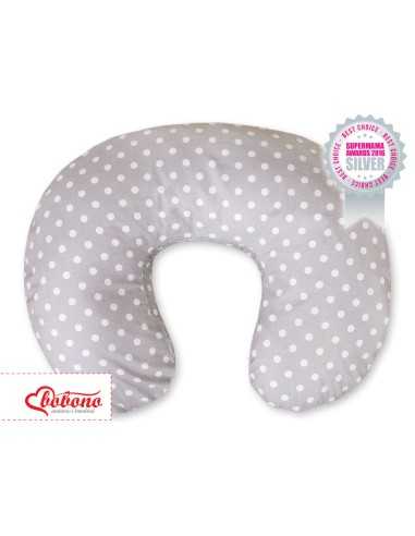 Feeding pillow- Hanging hearts white dots on grey