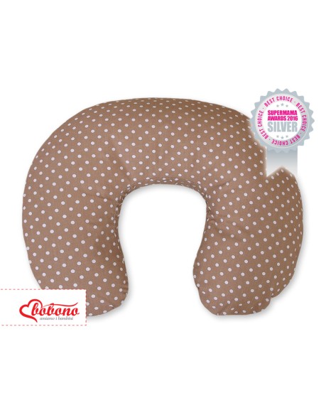 Feeding pillow- Hanging hearts white dots on brown