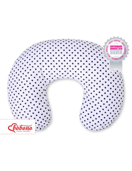 Feeding pillow- Hanging hearts black dots on white