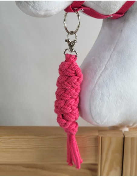 Tether for Hobby Horse made of double-twine cord - dark pink