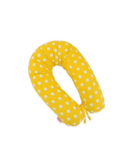 Pregnancy pillow- white dots on yellow