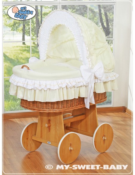 Moses Basket/Wicker hood crib- Amelie cream