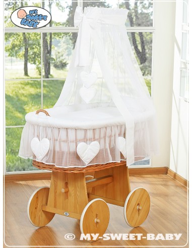 Moses Basket/Wicker drape crib- Amelie white