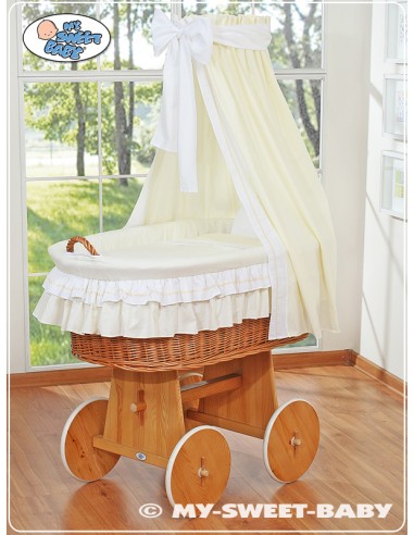 Moses Basket/Wicker drape crib- Bellamy cream