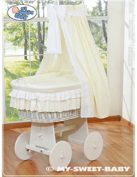 Moses Basket/Wicker drape crib- Bellamy cream