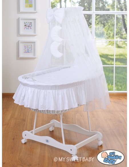 Wicker drape crib- Good night white