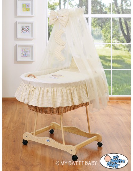 Moses Basket/Wicker drape crib- Good night cream