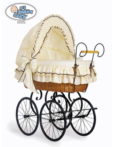 Moses Basket/Retro wicker crib Emma - Cream