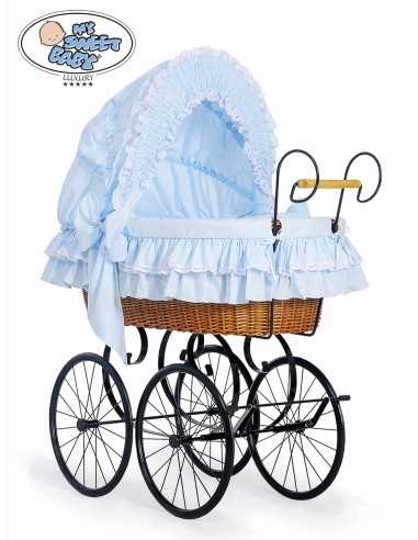 Moses Basket Retro wicker crib Victoria - Blue