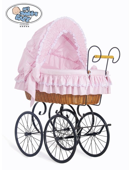 Moses Basket/Retro wicker crib Victoria - Pink