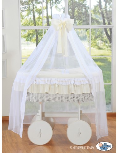 Moses Basket/Wicker drape crib Deluxe- Bellamy cream