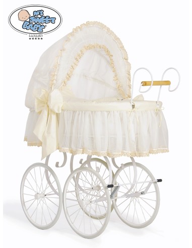 Moses Basket/Retro wicker crib Eliza - Cream