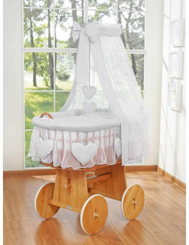 Moses Basket/Wicker drape crib- Amelie gray