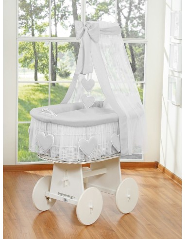 Moses Basket/Wicker drape crib- Amelie gray