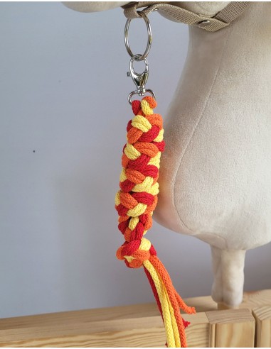 Tether for Hobby Horse made of double-twine cord - red/orange/yellow