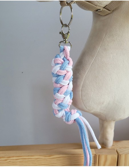 Tether for Hobby Horse made of double - blue/light pink/white