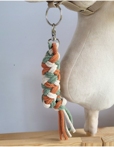 Tether for Hobby Horse made of double - light beige/pistachio/ terracotta